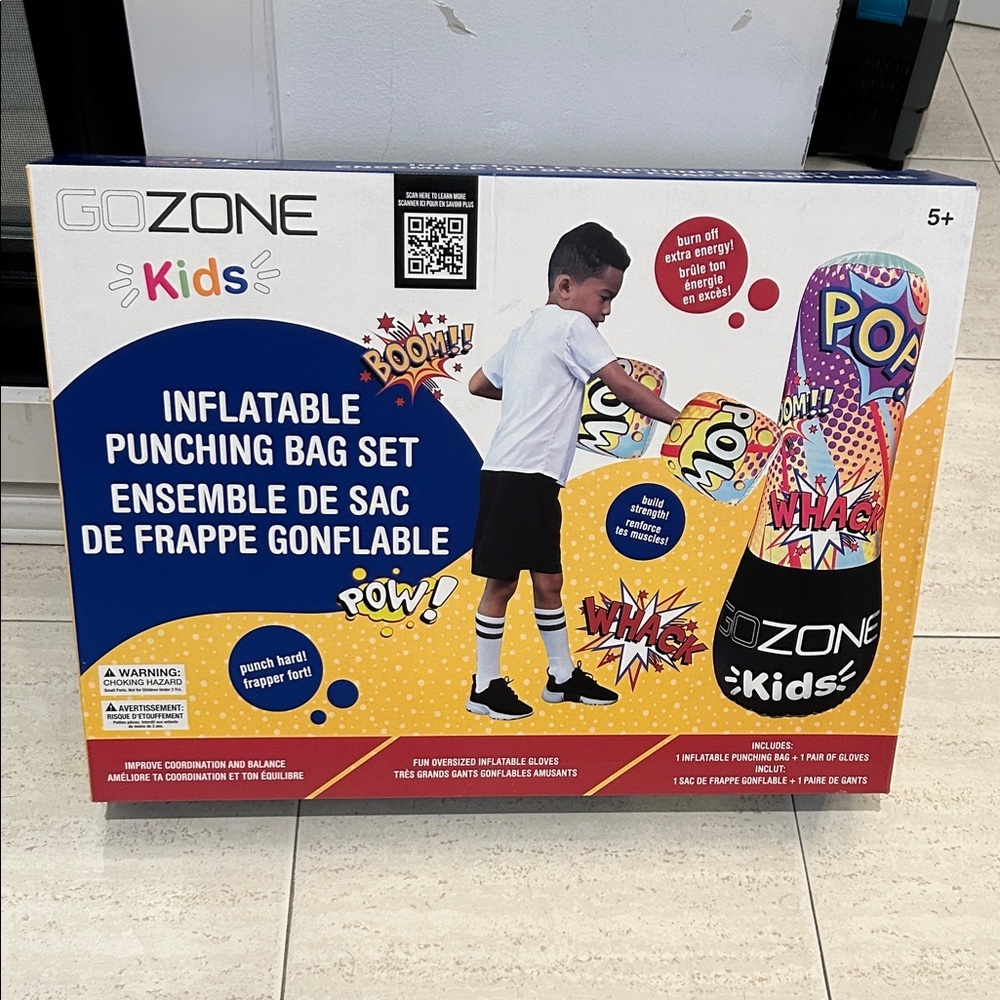 NEW 🆕 GoZone Kids Inflatable Punching Bag and Gloves Set